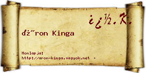 Áron Kinga névjegykártya