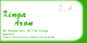 kinga aron business card